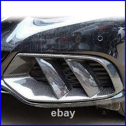 Real Carbon Fiber Front Bumper Grill Fog Light Vent Cover For Benz C-Class W205