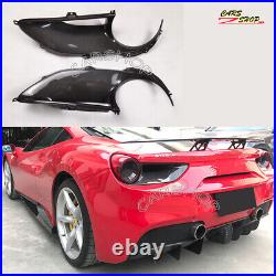 Real Carbon Fiber Rear Fog Tail Light Surround Cover For Ferrari 488 GTB Spider