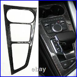 Real Carbon Fiber Shift Console Cup Holder Trim Cover For 17-21 LHD B9 A4 S4