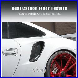 Real Carbon Fiber Side Air Fender Vent Cover For Porsche 911 991 Turbo S 2014-16