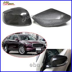 Real Carbon Fiber Side Mirror Cover Cap Add On For INFINITI QX50 QX60 QX70 18-22