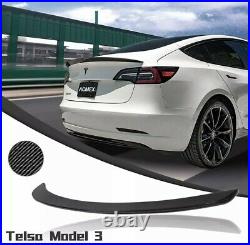 Real Carbon Fiber Spoiler for Tesla Model 3 Tail Wing Rear Trunk Lid 2017-2021