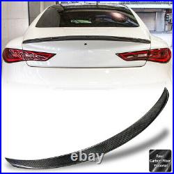 Real Carbon Fiber Trunk Lip Spoiler For 2017-21 Infiniti Q60 Coupe US Style