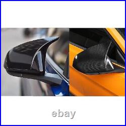 Real Dry Carbon Fiber Side Rearview Mirror Cover Cap For Ford Mustang 2015-2024