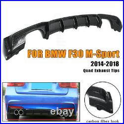 Rear Bumper Diffuser Lip For BMW F30 325i 335i M-Sport 2014-2018 Carbon Fiber AA