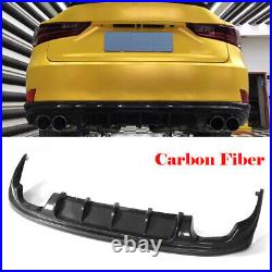 Rear Bumper Diffuser Lip Spoiler Fit for Lexus IS350 ISF 2013-2016 Carbon Fiber