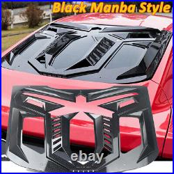 Rear Window Louvers ABS Windshield Cover For Ford Mustang GT500 Carbon Painted