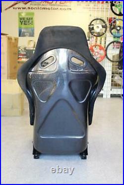 SNC P2 Full Racing Bucket Fixed Back Seat Black Suede with Carbon Fiber Shell