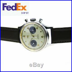 Seagull Chronograph Mens Wristwatch Pilot Reissue 304 1963 vintage Ivory Panda