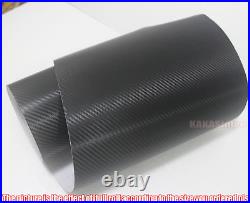 Stretch Adhesive Black 3D Texture Carbon Fiber Vinyl Tape Wrap Sticker Film HD