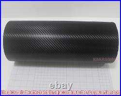 Stretchable / 3D Texture Carbon Fiber Vinyl Wrap Car Sticker Decal Film Black AB