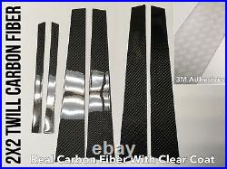 Twill Real carbon fiber pillar panels covers for 01-07 W203 C-Class C55 C32 C320