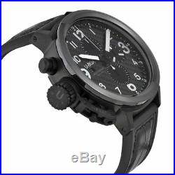 U-Boat 7118 Flightdeck Swiss AutomatiCarbon Fiber Dial Black Leather Men's Watch