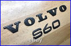 Volvo S60 2011-2022 Black Carbon Fiber Emblems OEM Badge Rear Trunk Nameplates