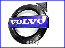 Volvo S60 V60 XC60 Black Carbon Fiber Front Grille Emblem OEM Badge Bumper