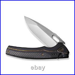 WE Knives Exciton Button Lock 22038A-1 Black Titanium Carbon Fiber 1/205 Knife
