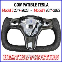 Yoke Steering Wheel with Heating Carbon Fiber For Tesla Model 3/Y 2017-2022 US